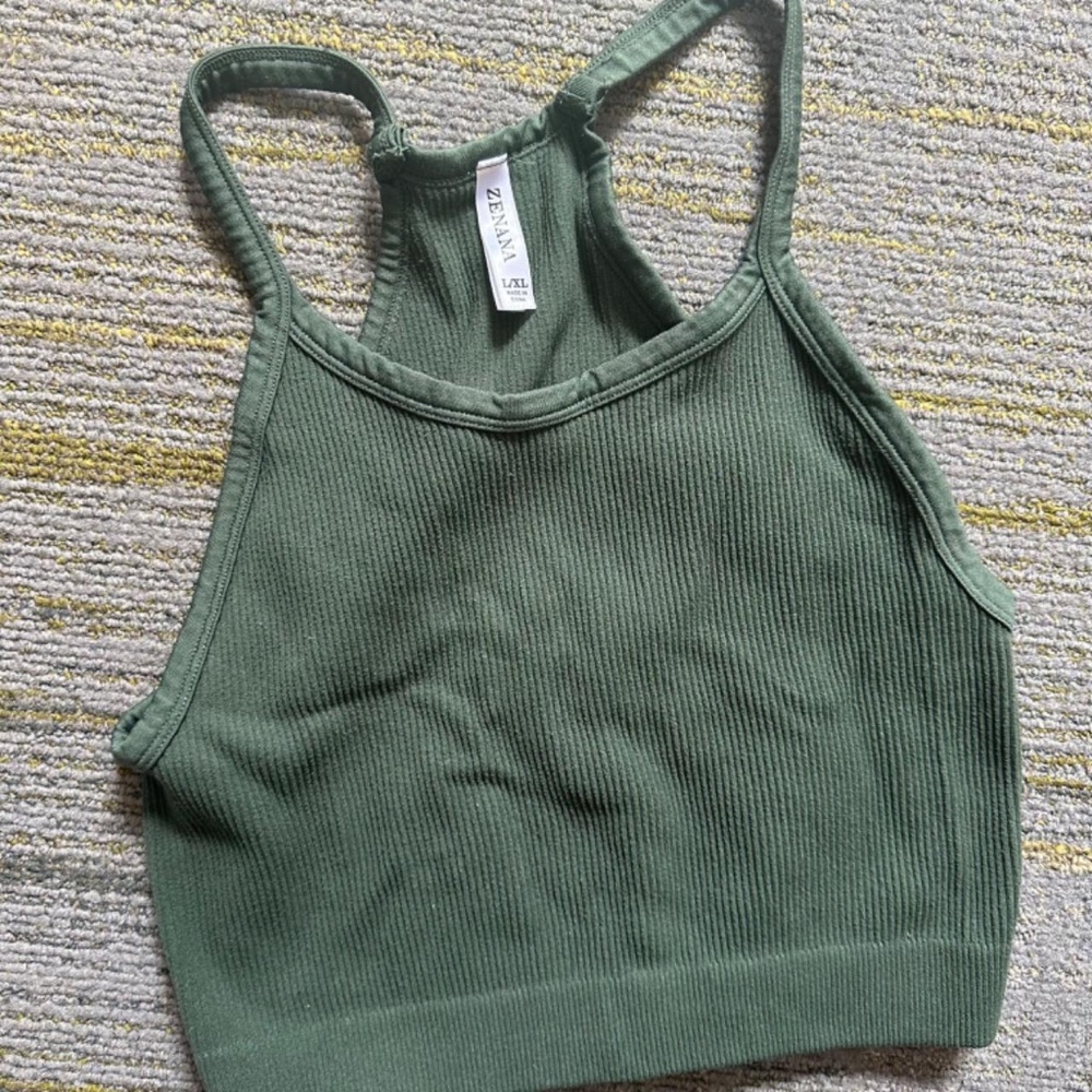 Khaki sporty top Zenana